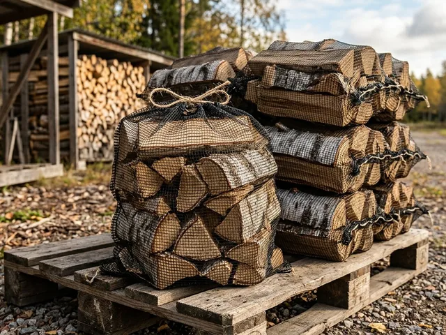 Берёзовые дрова в сетках 40 л — купить Звенигороде